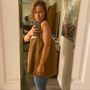 Suede brown tote